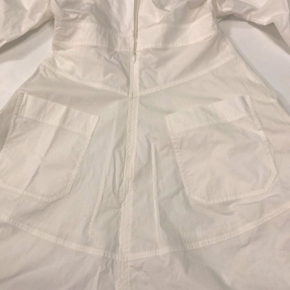 Lee Mathews 0 Dress White Cotton Long Sleeve Open Back Pockets Long Excellent - Picture 10 of 12